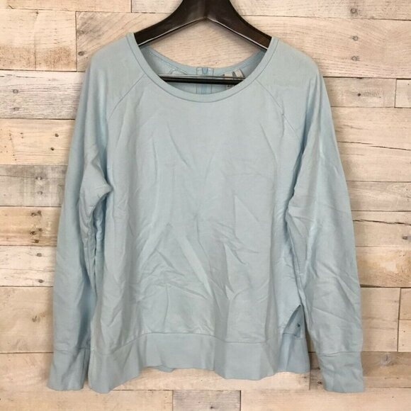 Z By Zella Blouse Blue Long Sleeve Scoop Medium - Picture 1 of 8